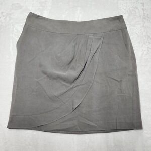 ANN‎ TAYLOR LOFT Women's 6 Gray Skirt Faux Wrap Tulip Hem Workwear Office NWOT